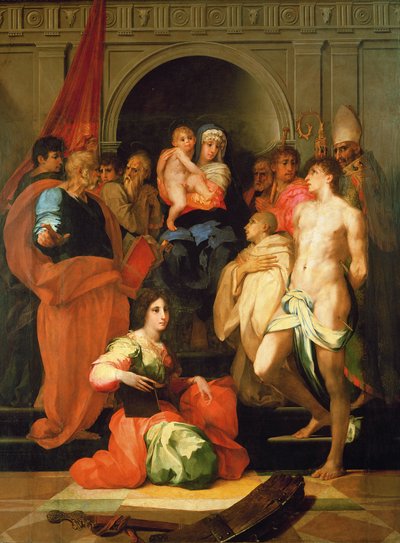 Madone en trône avec dix saints - Giovanni Battista Rosso Fiorentino